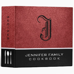Classeur Recettes de famille en cuir amer et doux Monogramm