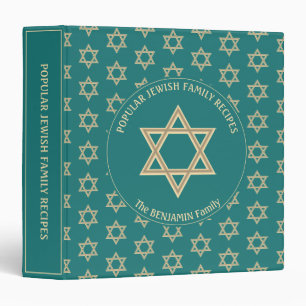 Classeur Recettes de famille juives personnalisées sarcelle