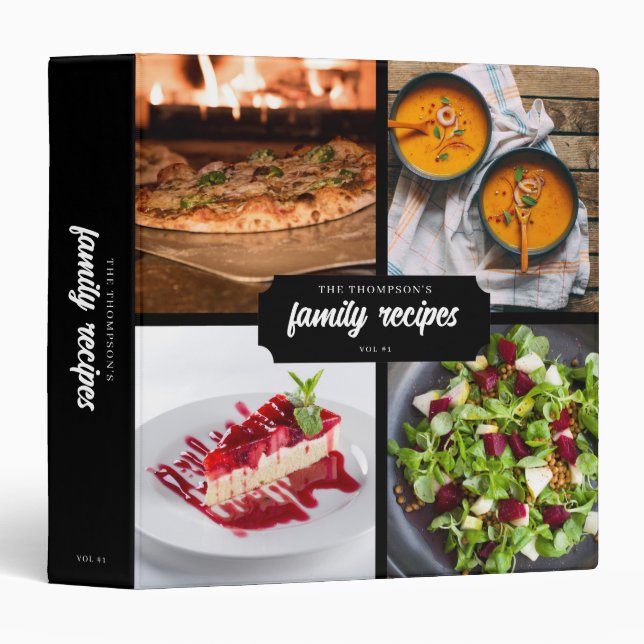 Classeur Recettes de famille traditionnelles 4 Collage de p (Devant/Côté)