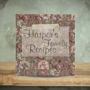 Classeur Recettes de famille vintage Reliure florale botani