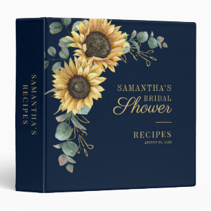 Classeur Recettes de Fête des mariées de tournesol floral E