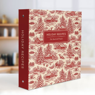 Classeur Recettes de fêtes Motif Toile de Jouy Rustique Vin