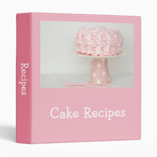 Classeur Recettes de gâteau glaçage rose fancy cake