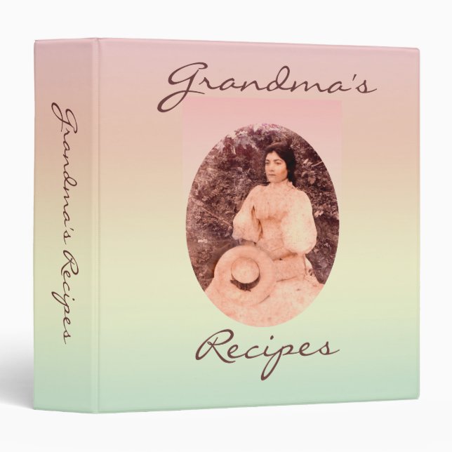 Classeur Recettes de grand-mamans (Devant/Côté)