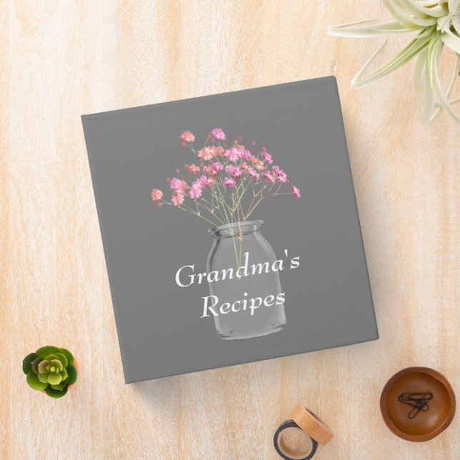 Classeur Recettes de grand-mère Fleur sauvage Mason Jar Pin (In Situ)