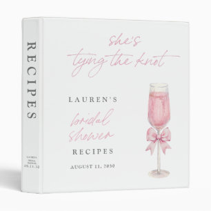 Classeur Recettes de la Baby Shower 'Elle Noue le Nœud' ave