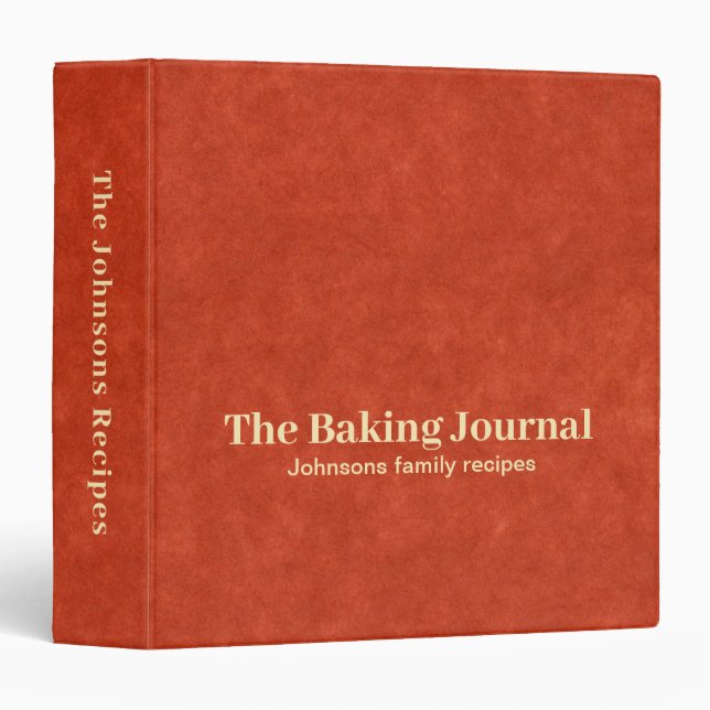 Classeur Recettes de la famille du journal de cuisson Cuir  (Devant/Côté)
