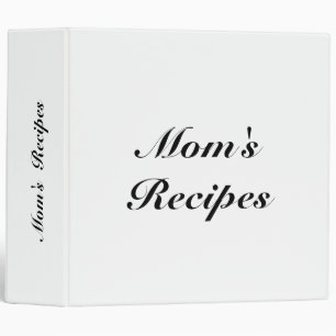 Classeur Recettes de maman blanc noir script personnalisé é