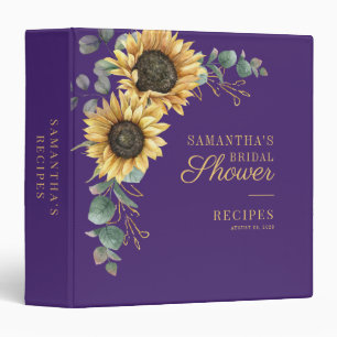 Classeur Recettes de mariage Floral Tournesol Eucalyptus