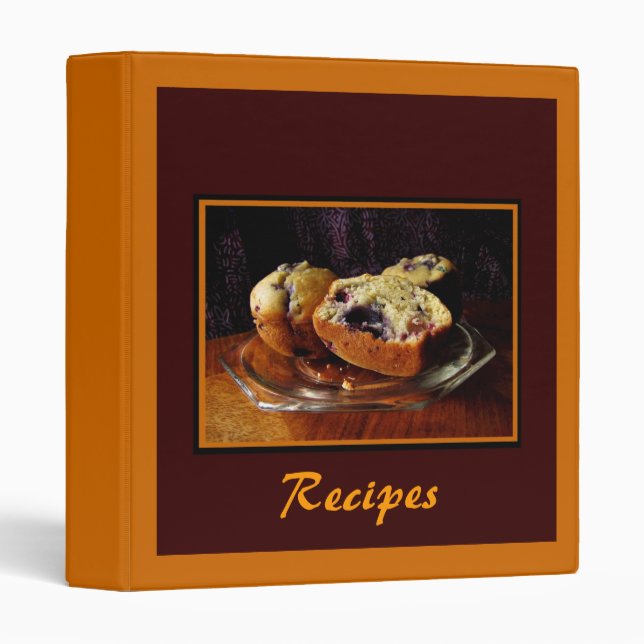 Classeur Recettes de muffin aux bleuets (Devant/Côté)