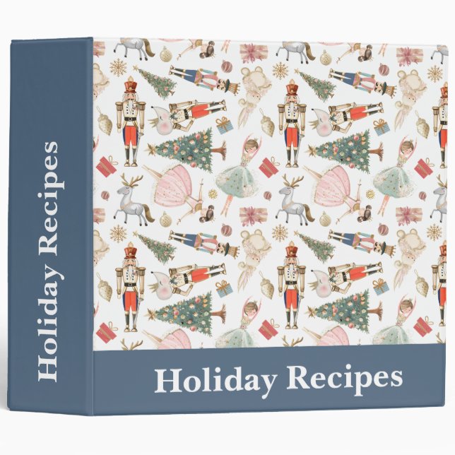 Classeur Recettes de Noël Nutcracker Holiday (Devant/Côté)