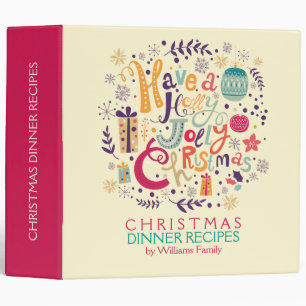 Classeur Recettes de Noël Retro Holly Jolly