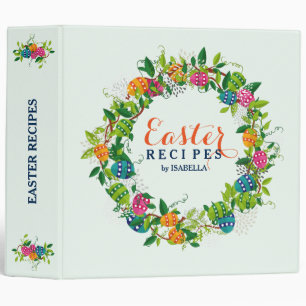 Classeur Recettes de Pâques OEufs de Pâques colorés Wreath