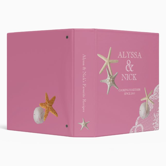 Classeur Recettes de poisson Starfish et de plage de dentel (Arrière-plan)