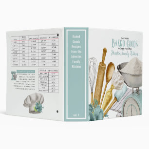 Classeur Recettes de produits de boulangerie d'aquarelle pe