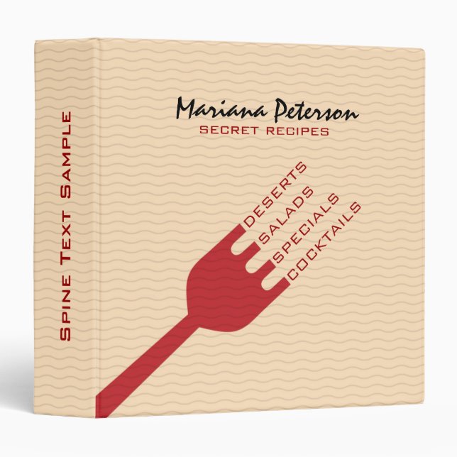 Classeur Recettes De Restauration Bourgogne Et Beige (Devant/Côté)