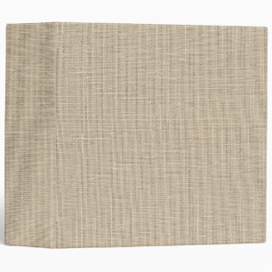 Classeur Recettes de texture de tissu rustique en lin beige