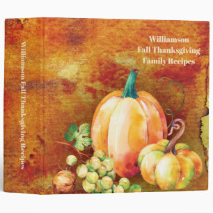 Classeur Recettes de thanksgiving de famille de citrouilles