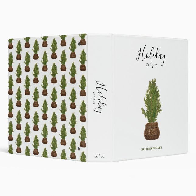 Classeur Recettes de vacances de Noël à l'aquarelle moderne (Arrière-plan)
