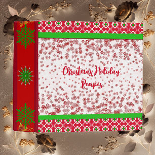 Classeur Recettes de vacances de Noël Motif floral de floco