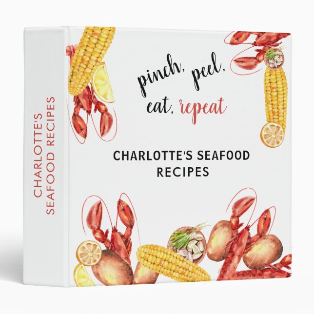 Classeur Recettes d'été de fruits de mer Party (Devant/Côté)