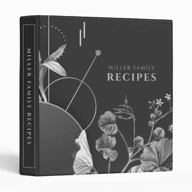 Classeur Recettes familiales | Cerises noires blanches et g (Devant/Côté)