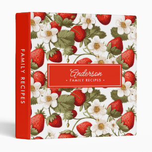 Classeur Recettes familiales Fraises rouges vibrantes