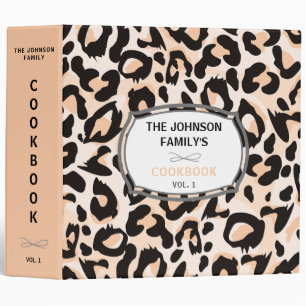 Classeur Recettes familiales Organisateur Cheetah rose sauv