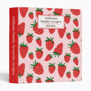 Classeur Recettes familiales personnalisées à la fraise ros