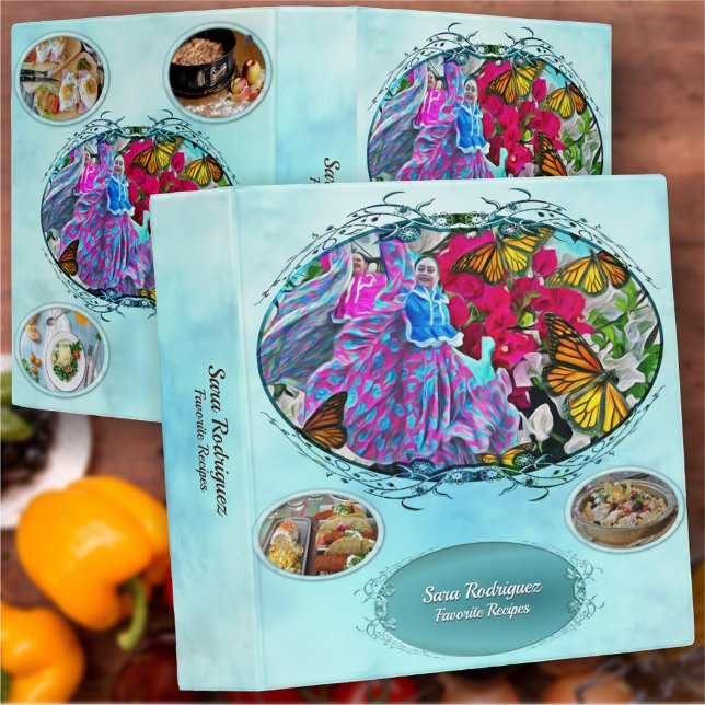 Classeur Recettes favorites Fleurs & Papillons PV01 (Créateur téléchargé)