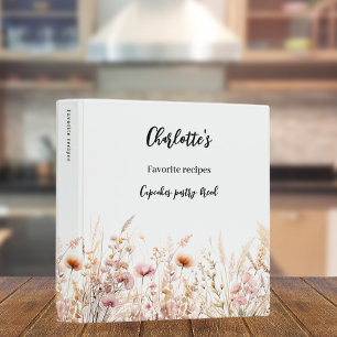 Classeur recettes fleurs sauvages beige rose livre de cuisi