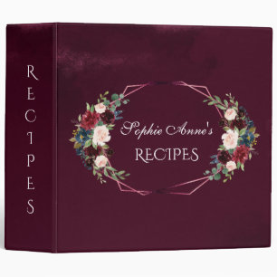 Classeur Recettes Florales Géométriques de Bourgogne Royale