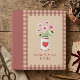 Classeur Recettes Gingham Rouge Cottagecore MH26