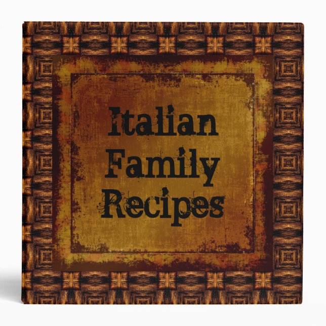 Classeur Recettes italiennes de famille simili cuir (Devant)