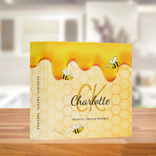 Classeur Recettes joyeux beilles beiges miel peigne doux re
