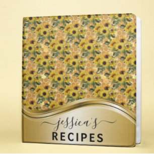 Classeur Recettes Livre d'eau Aquarelle Monogramme tourneso