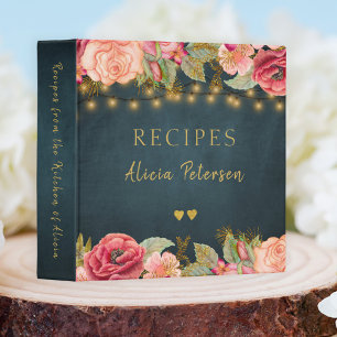 Classeur Recettes luxueuses et élégantes de fleurs marine