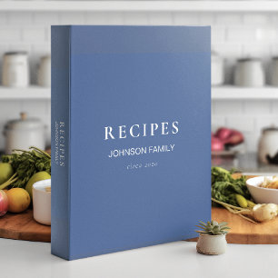 Classeur Recettes, Personnalisé Elégant Harbour Blue,