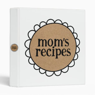 Classeur RECETTES PERSONNALISÉES DE MAMAN Bord Arrondi Cuis