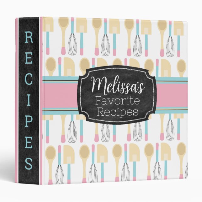 Classeur Recettes personnalisées Livre de cuisine Cute Uste (Devant/Côté)