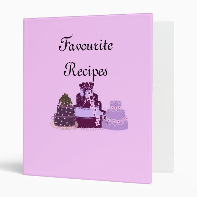 Classeur Recettes préférées de gâteaux décadents (Devant/intérieur)