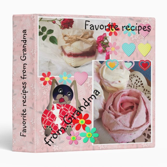 Classeur Recettes préférées de grand-mère (Devant/Côté)