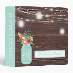 Classeur Recettes préférées en bois rustiques décorées d'un