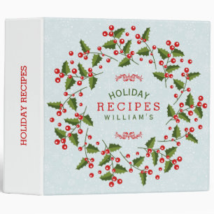 Classeur Recettes rouges et vertes de Noël de la couronne d