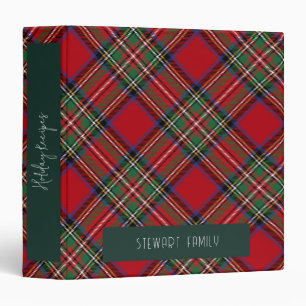 Classeur Recettes Rustique Plaid Holiday Stewart Tartan