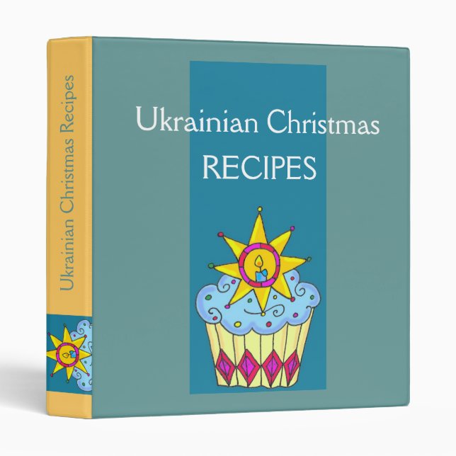 Classeur Recettes ukrainiennes de Noël (Devant/Côté)