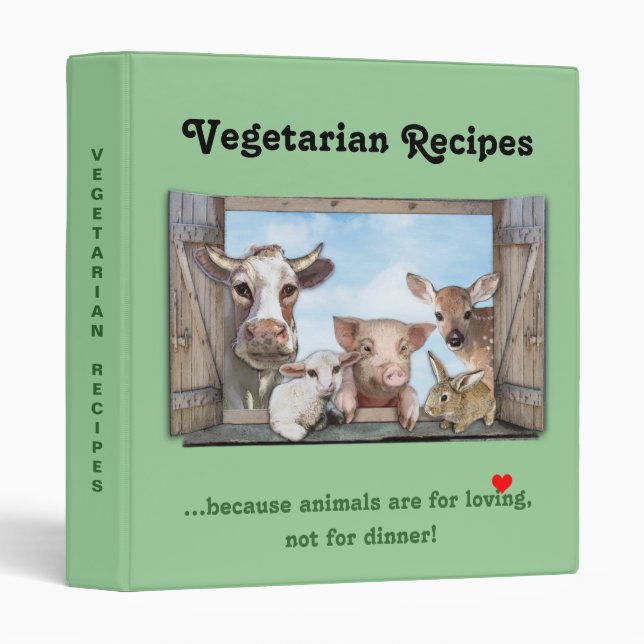 Classeur Recettes végétariennes (Devant/Côté)