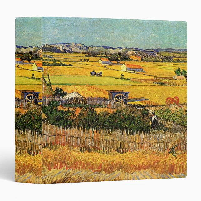 Classeur Récolte à La Crau, Montmajour par Vincent van Gogh (Devant/Côté)