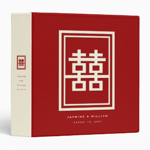 Classeur Rectangle double bonheur Mariage chinois classique