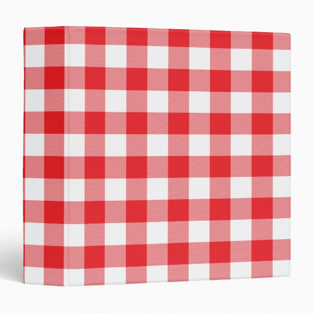 Classeur Red and White Buffalo Plaid Gingham (Devant/Côté)